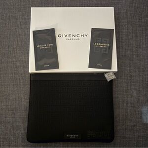 Givenchy Black Pouch with Le Soin Noir Skincare Samples